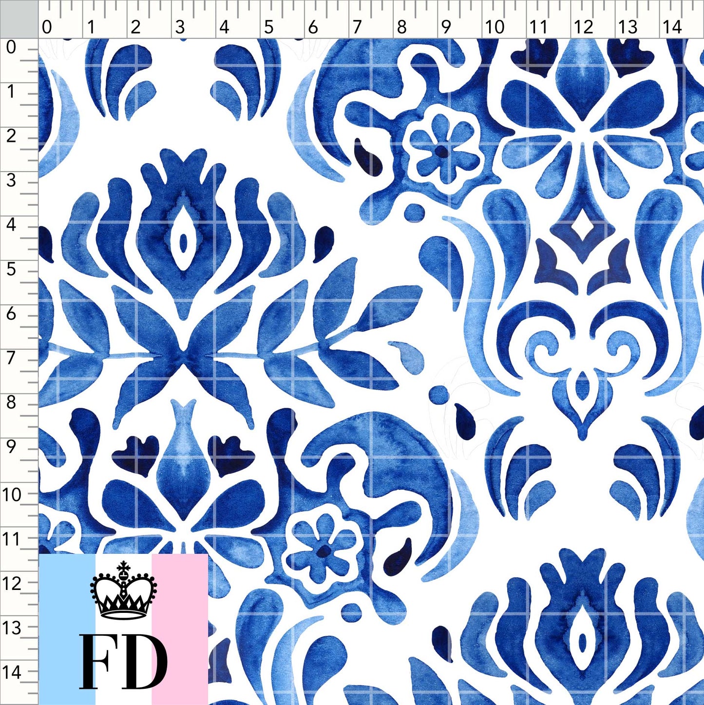 Blue Mosaic Watercolor