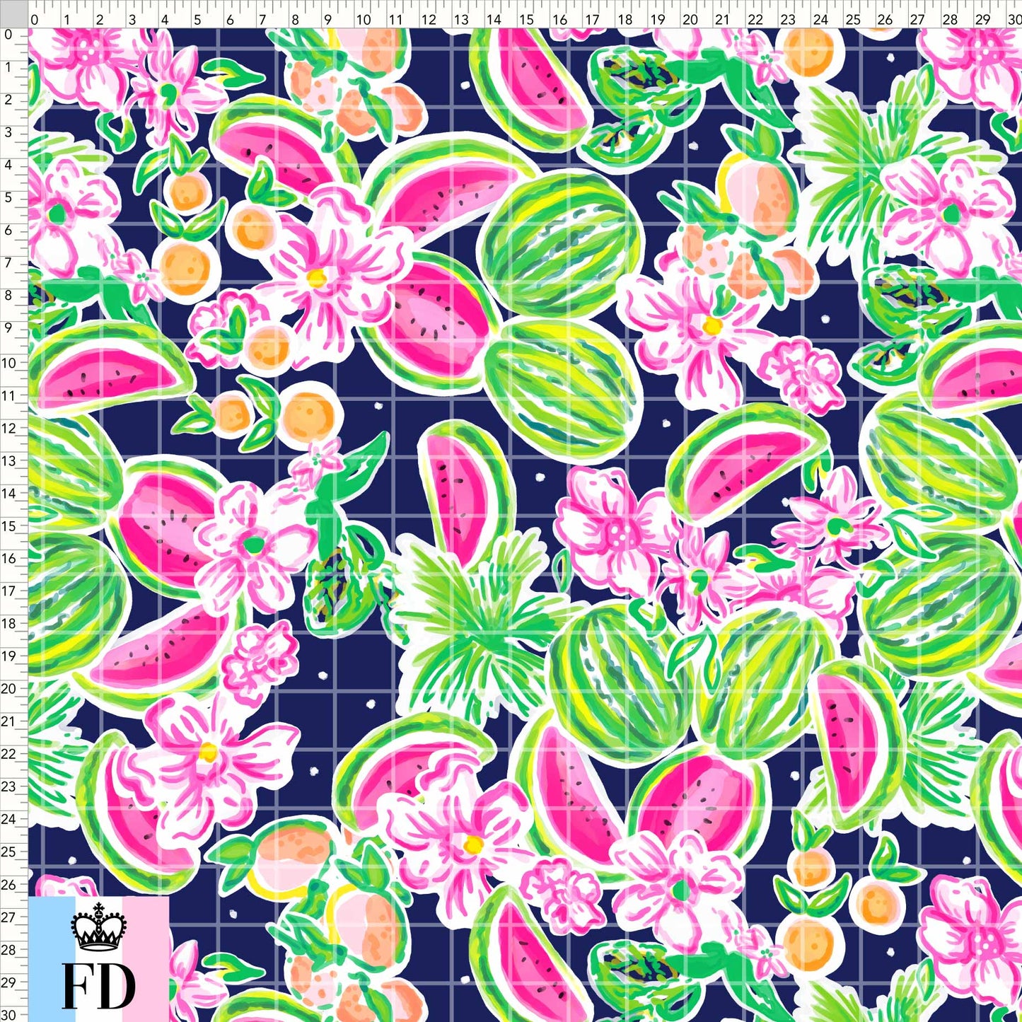 Summer Watermelon LP Coordinate Dark Blue - GRANDE