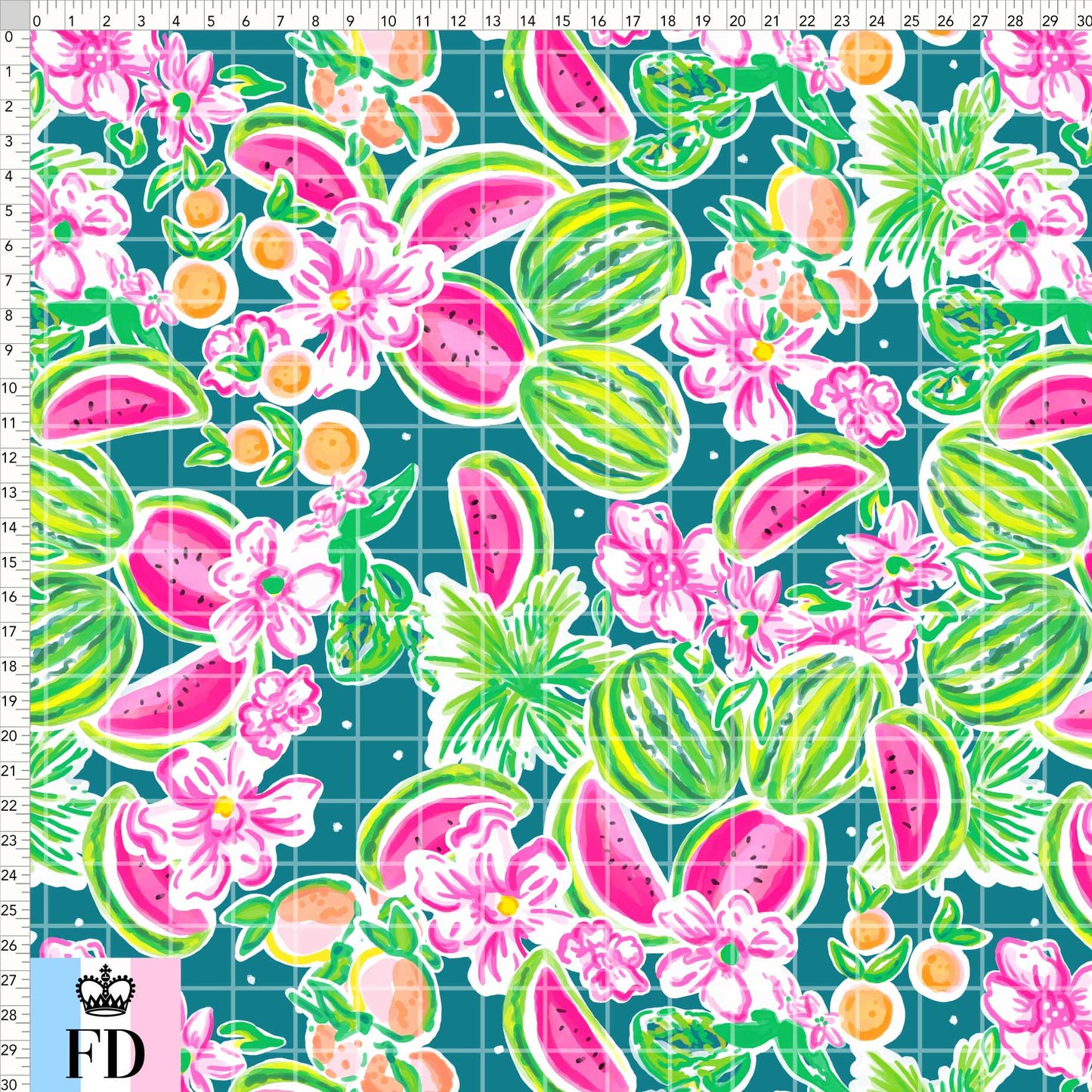 Summer Watermelon LP Coordinate Teal - GRANDE