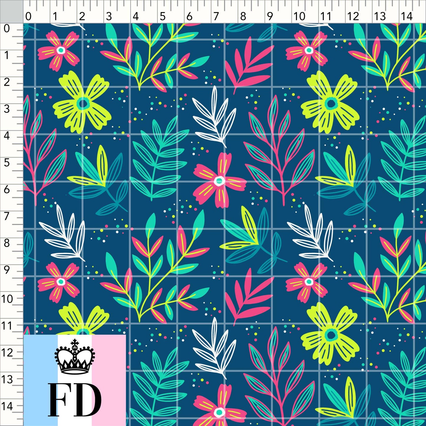 Teal Contrast Flowers