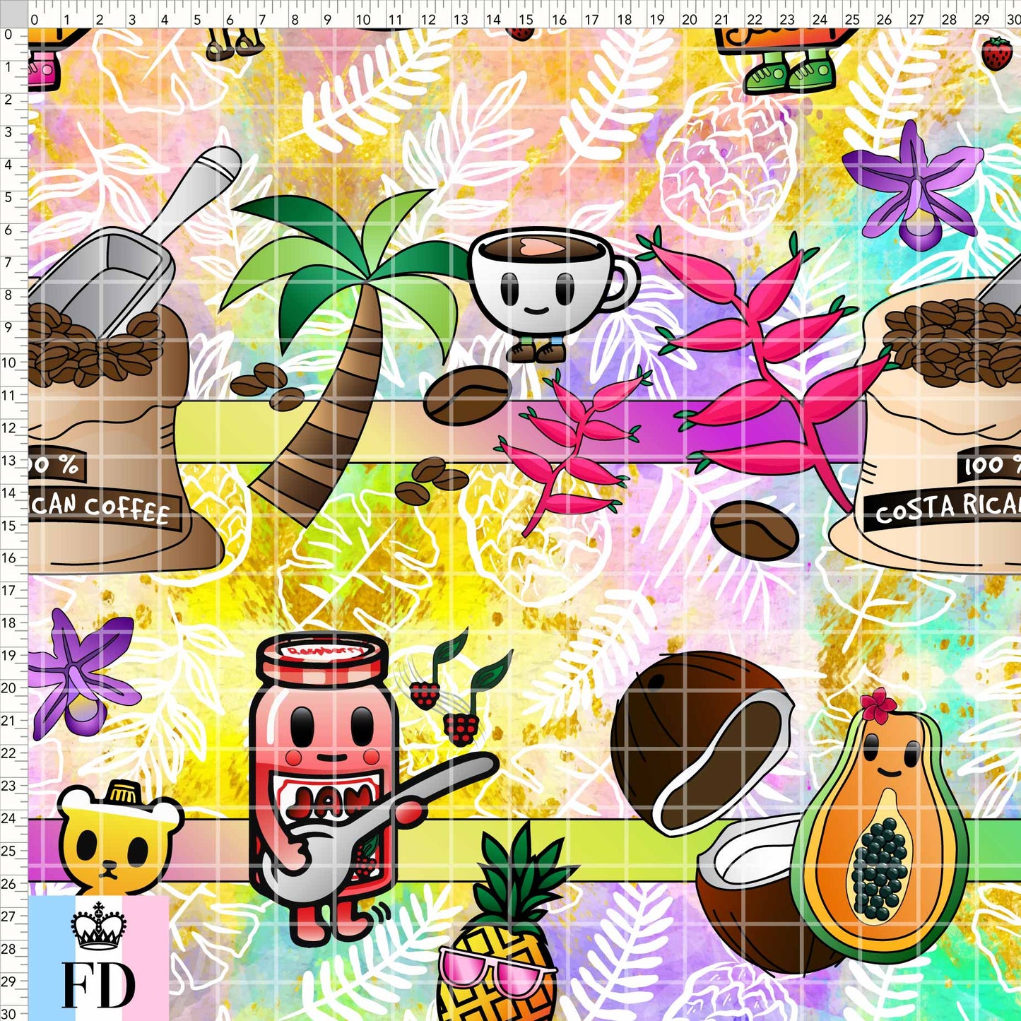 Toki Tropical Fruity - Colorful - GRANDE