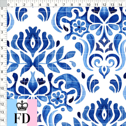 Blue Mosaic Watercolor