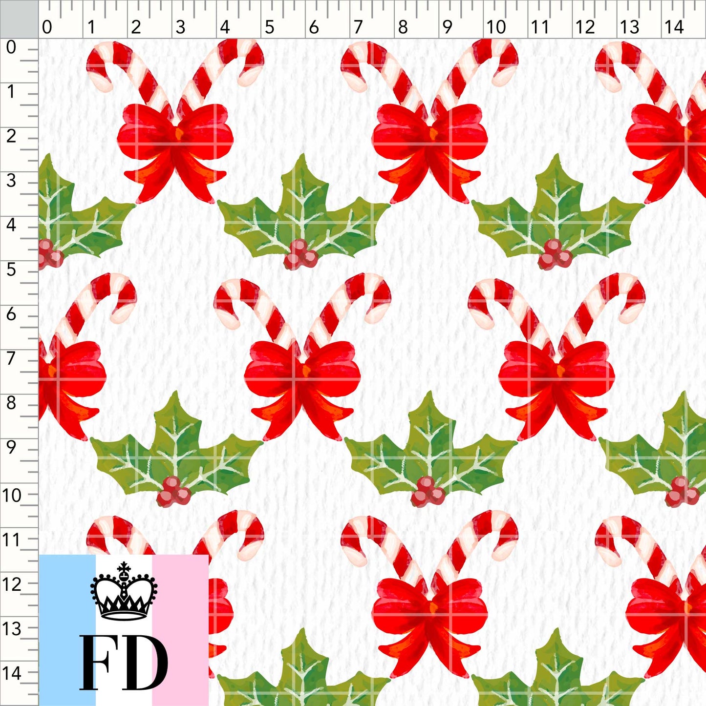 Candy Cane Mistletoe White Paper