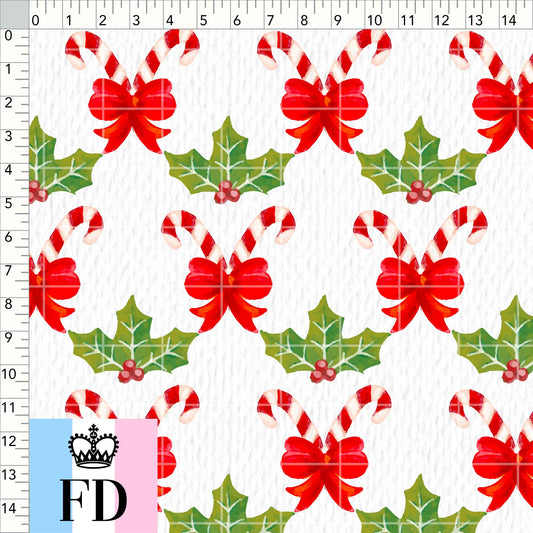 Candy Cane Mistletoe White Paper