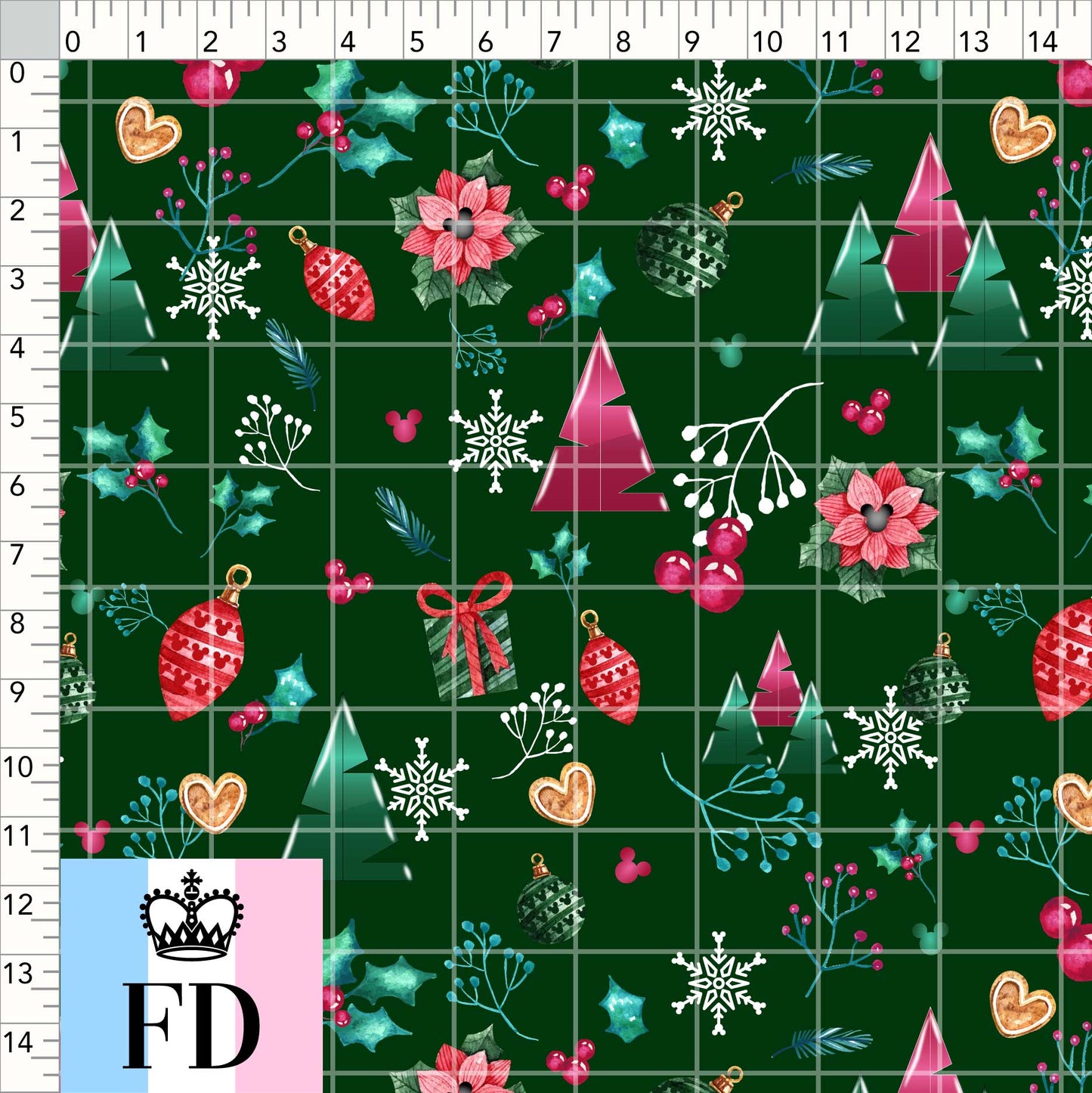 In Love Magic Christmas Background Dark Green