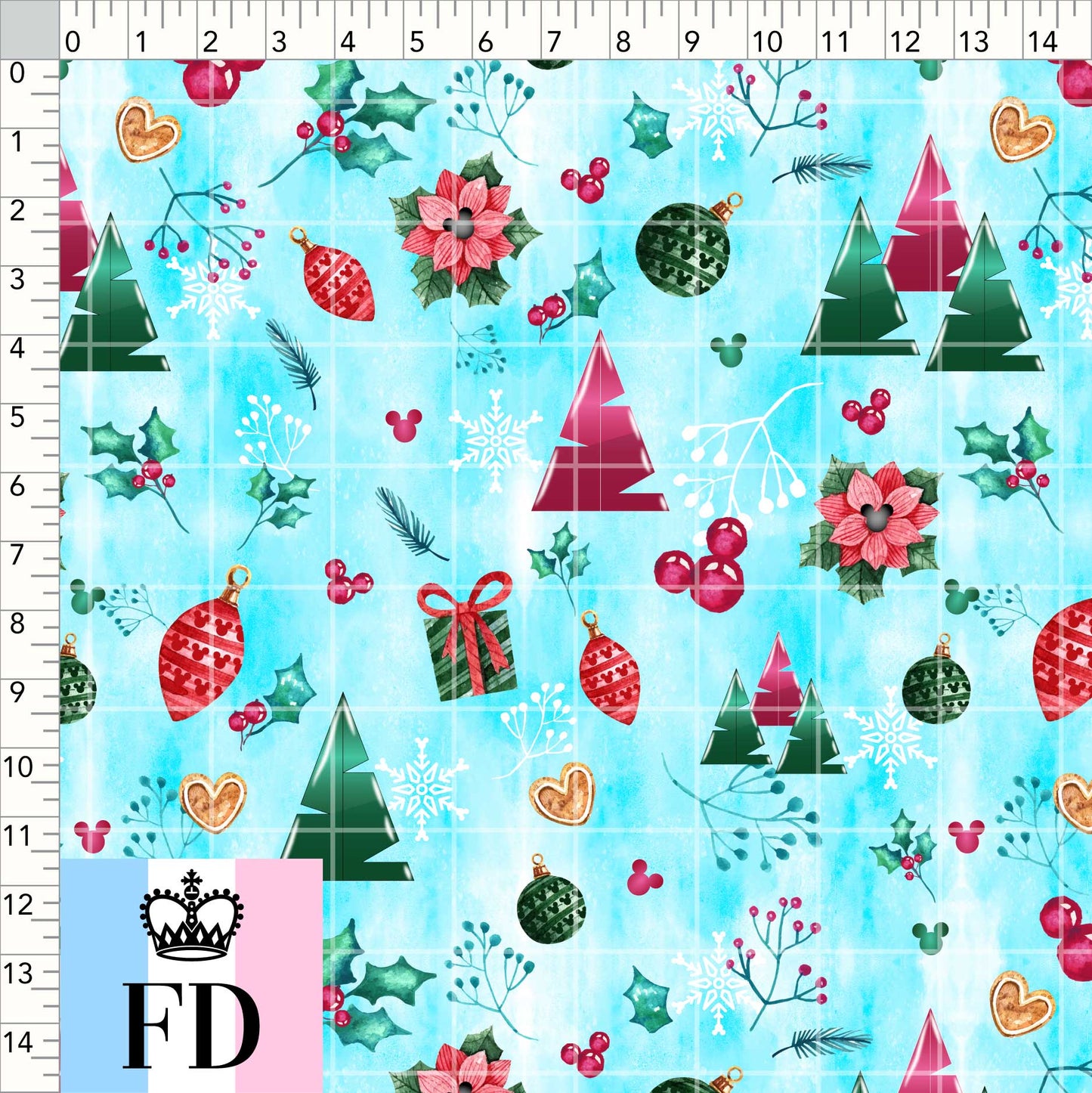 In Love Magic Christmas Background Turquoise