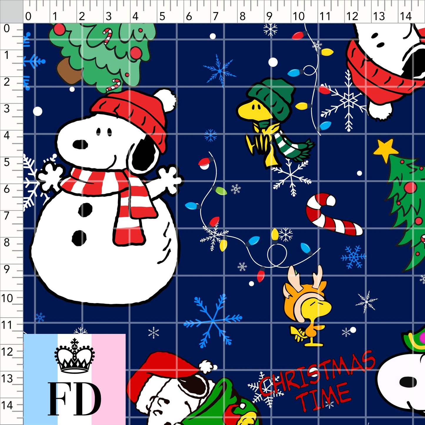 Snoopy & Woodstock Christmas Time Dark Blue