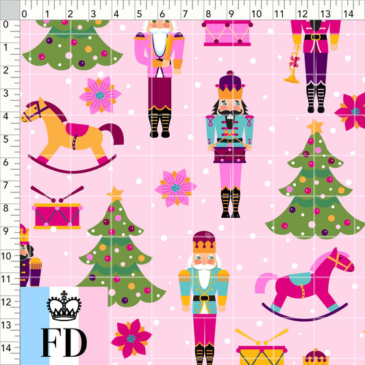 Snowing Nutcrackers Pink