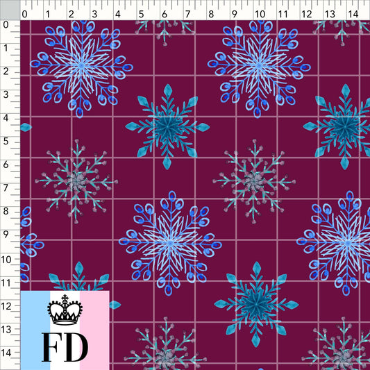 Watercolor Snowflakes Plum